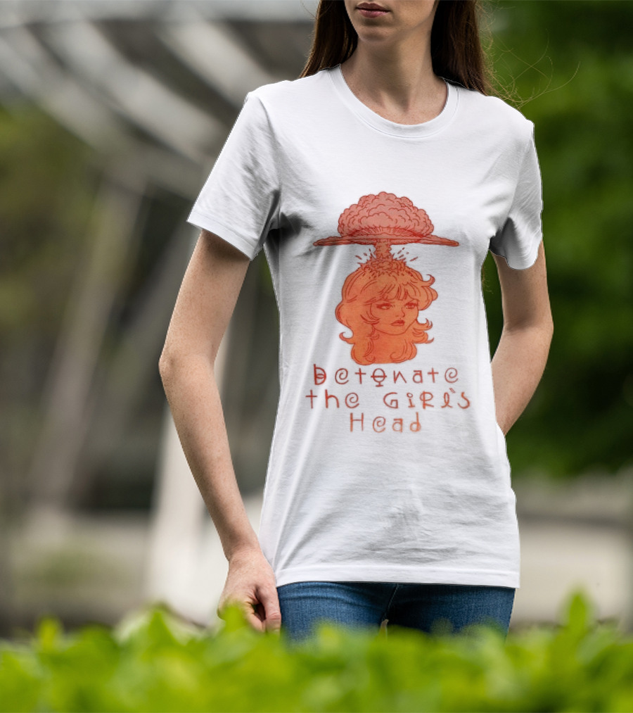 Hydeforce Store Detonate The Girl's Head Oat Dye T-Shirt