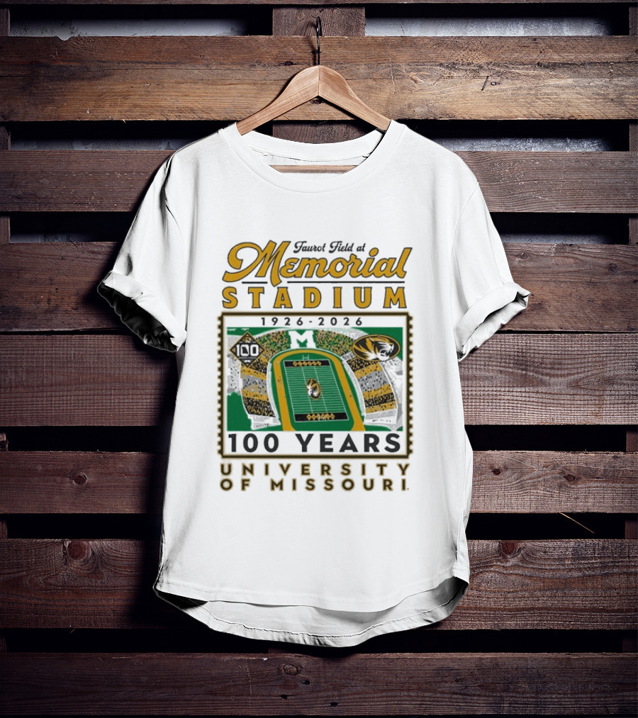 Faurot Field Memorial Stadium 1926 2026 Centennial University Of Missouri 100 Years T-Shirt