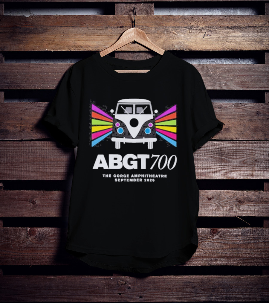 ABGT700 Gorge Amphitheatre September 2023 Festival Bus Rainbow T-Shirt