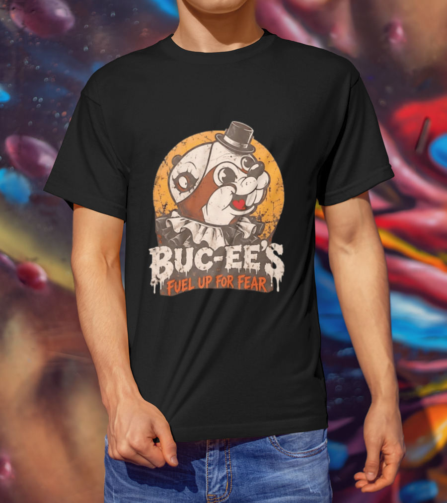 Buc Ee's Fuel Up For Fear Halloween Creepy Clown T-Shirt