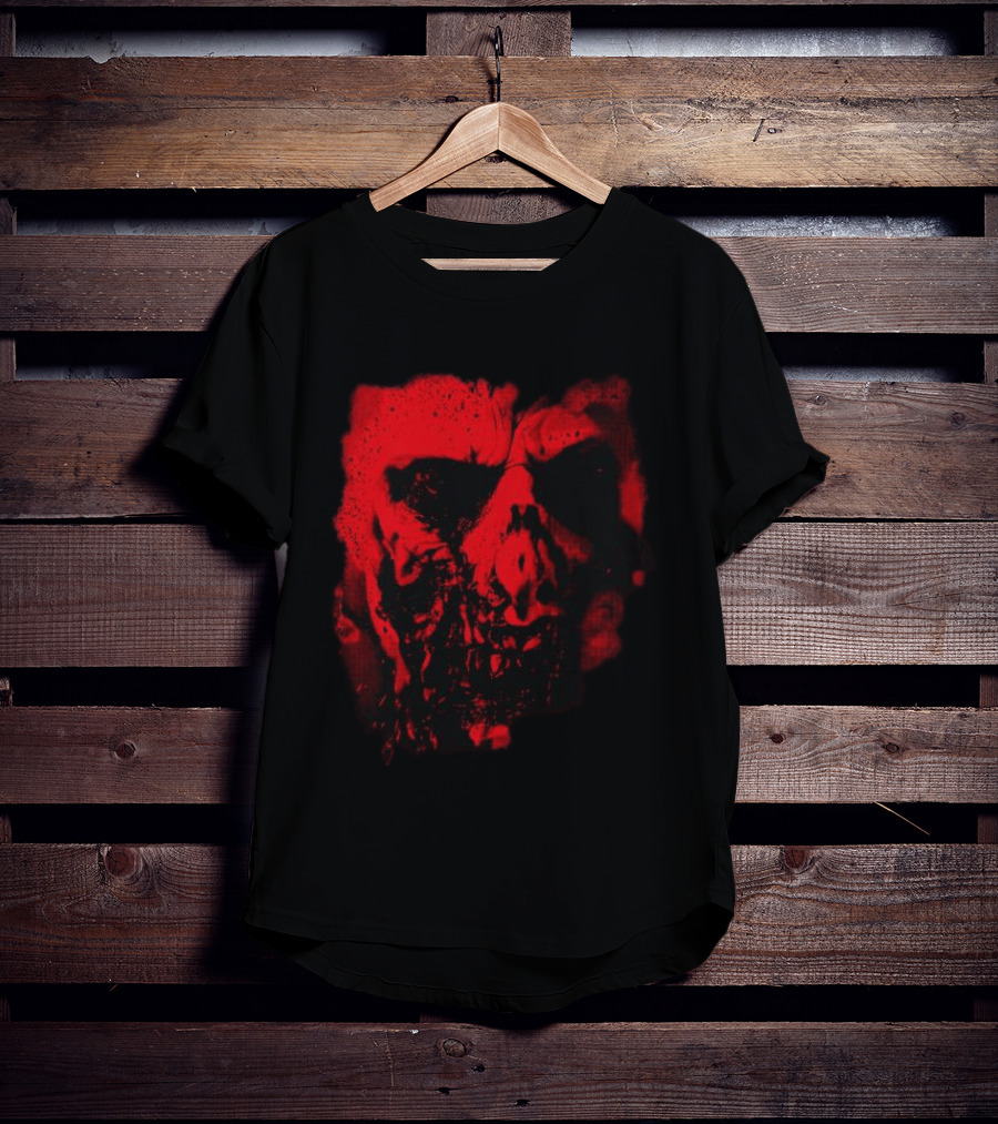 Heavy Spoilers Shop Infected Skull Horror Face T-Shirt