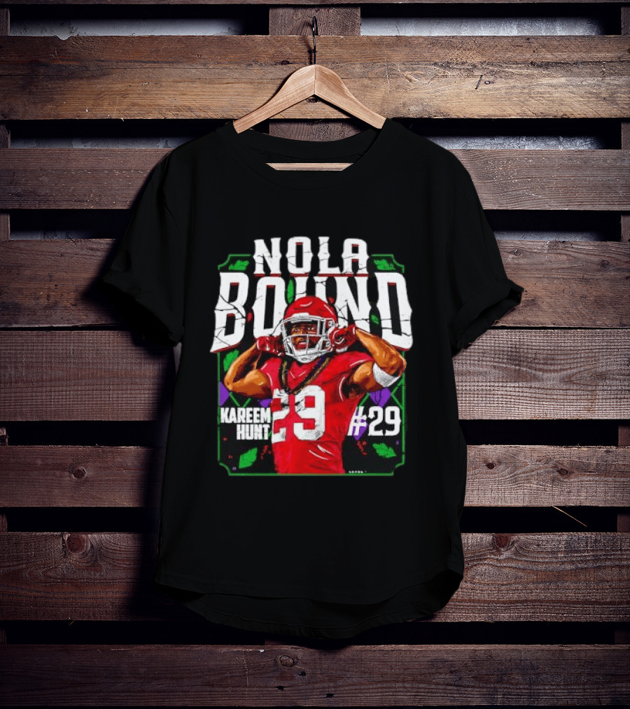 NOLA Bound Kareem Hunt Kansas City Chiefs #29 Jersey Football T-Shirt