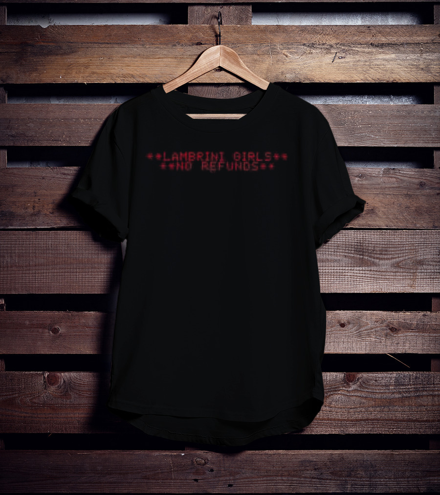 Lambrini Girls No Refunds Retro Style Red Print T-Shirt