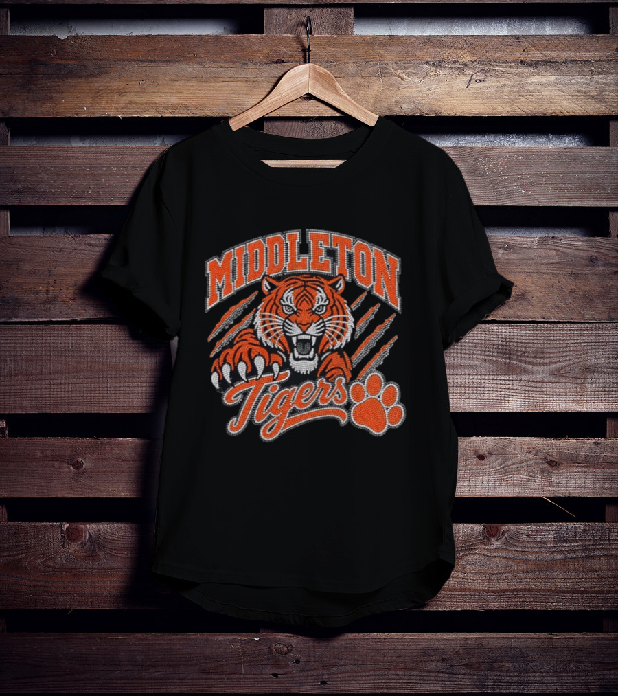 Middleton Tigers Fierce Claw Paw Print T-Shirt