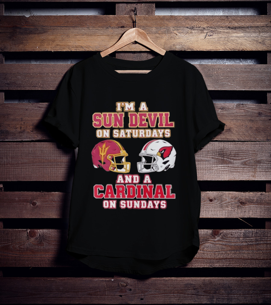 I'm A Sun Devil On Saturdays And A Cardinal On Sundays Helmet T-Shirt