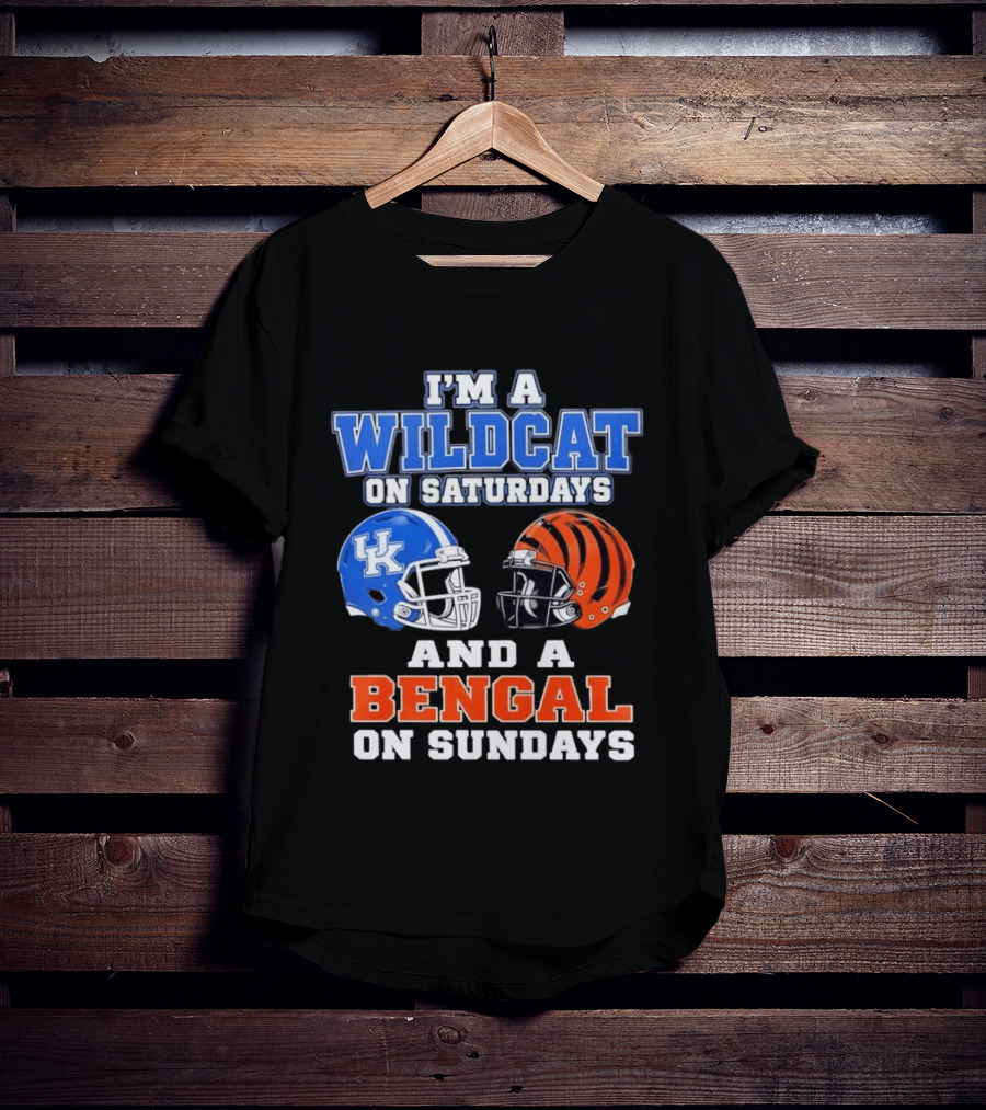 I'm A Wildcat UK Helmet Saturdays Bengal Helmet Sundays T-Shirt