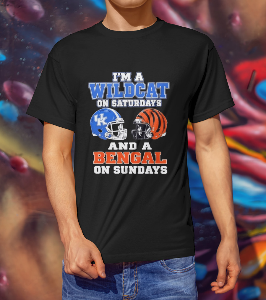 I'm A Wildcat UK Helmet Saturdays Bengal Helmet Sundays T-Shirt