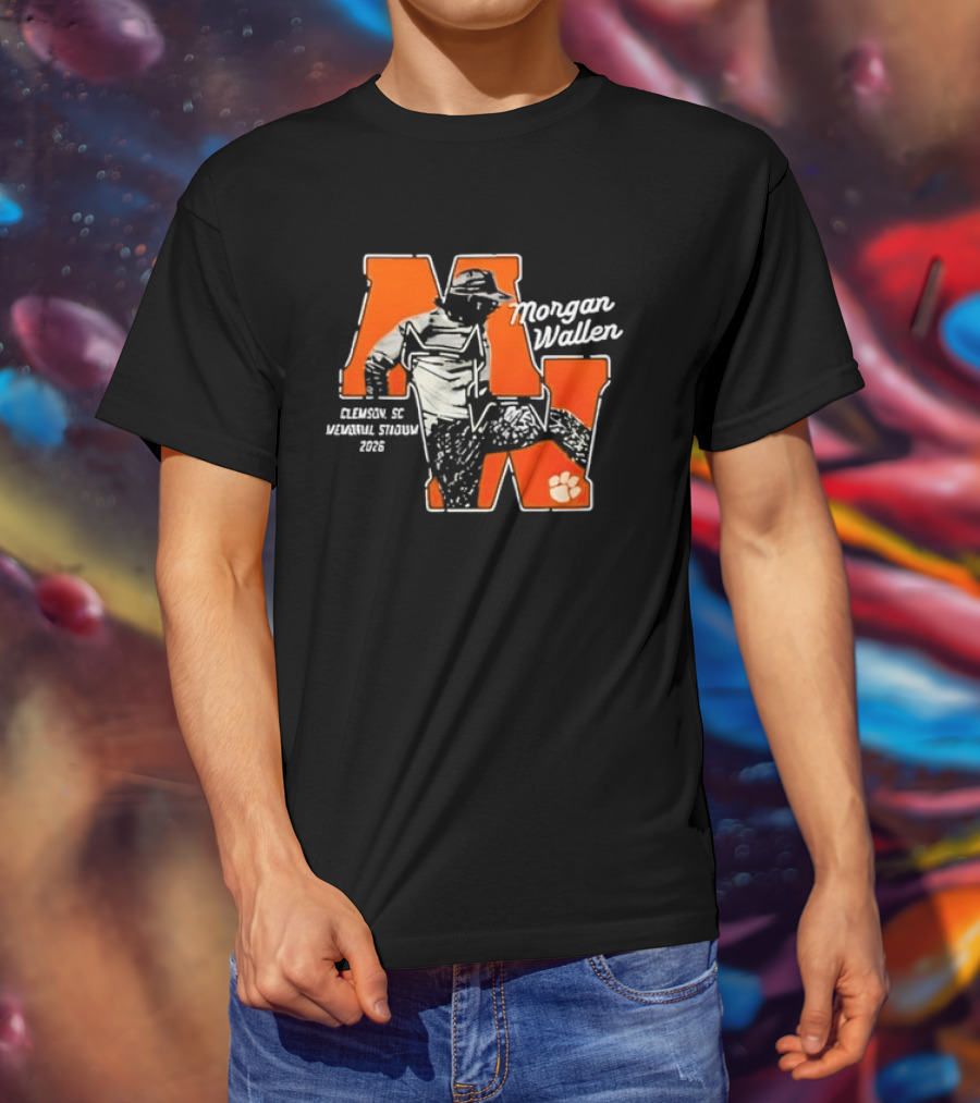 Morgan Wallen Clemson SC Memorial Stadium 2026 Tour Concert Tiger Paw T-Shirt
