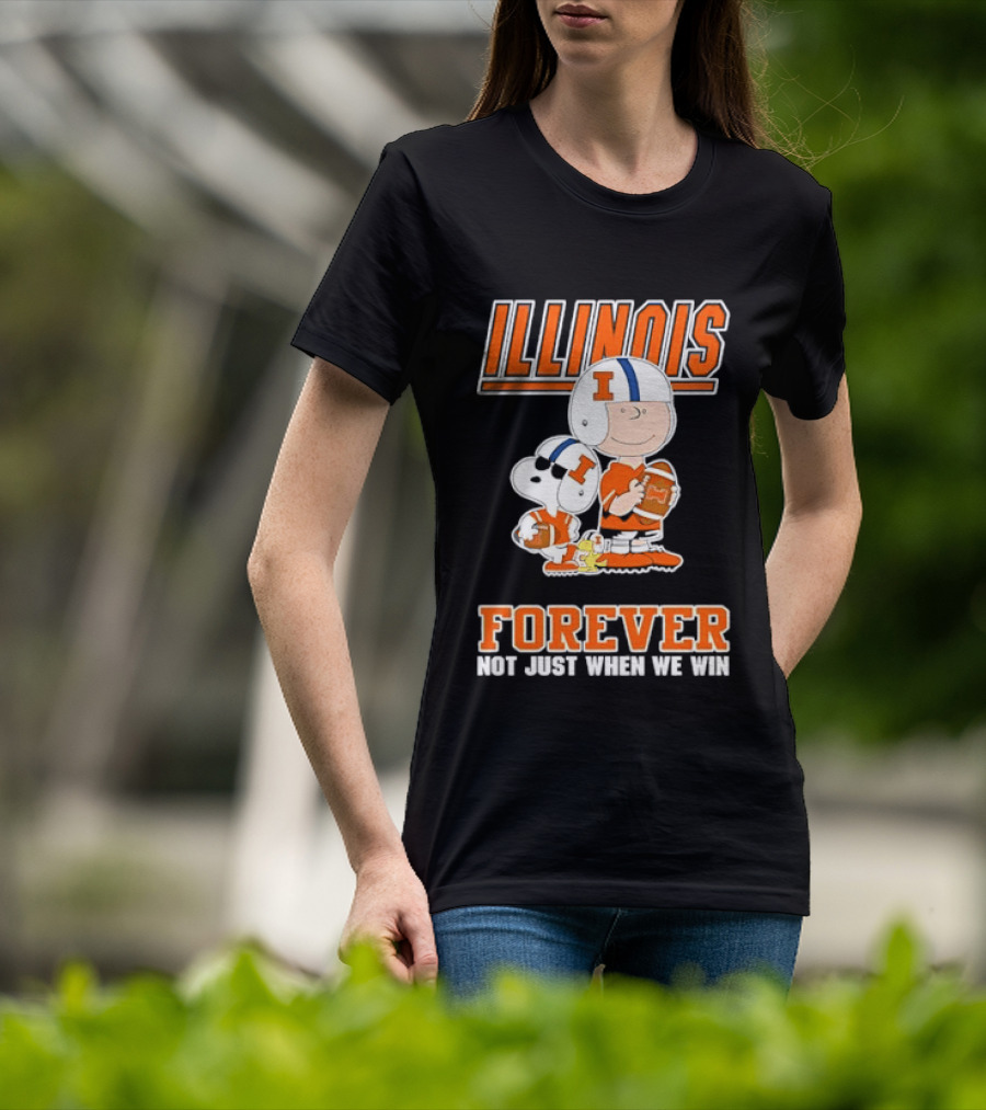 Illinois Fighting Illini Charlie Brown Forever Not Just When We Win T-Shirt