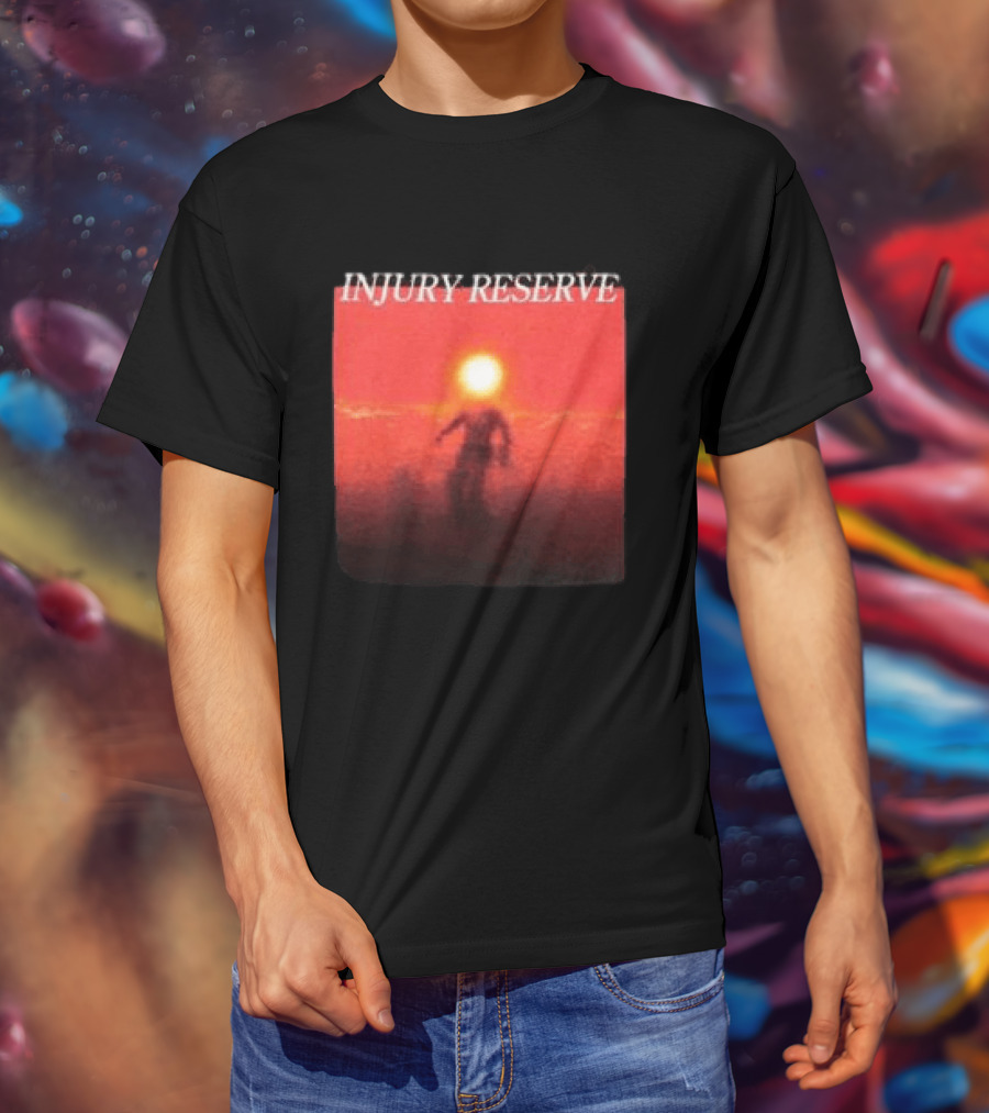 INJURY RESERVE Album Cover Red Sun Scene T-Shirt