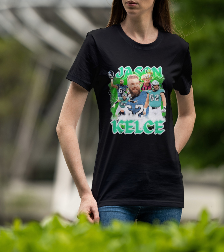 Jason Kelce 62 Philadelphia Eagles Vintage Style Football Fan T-Shirt
