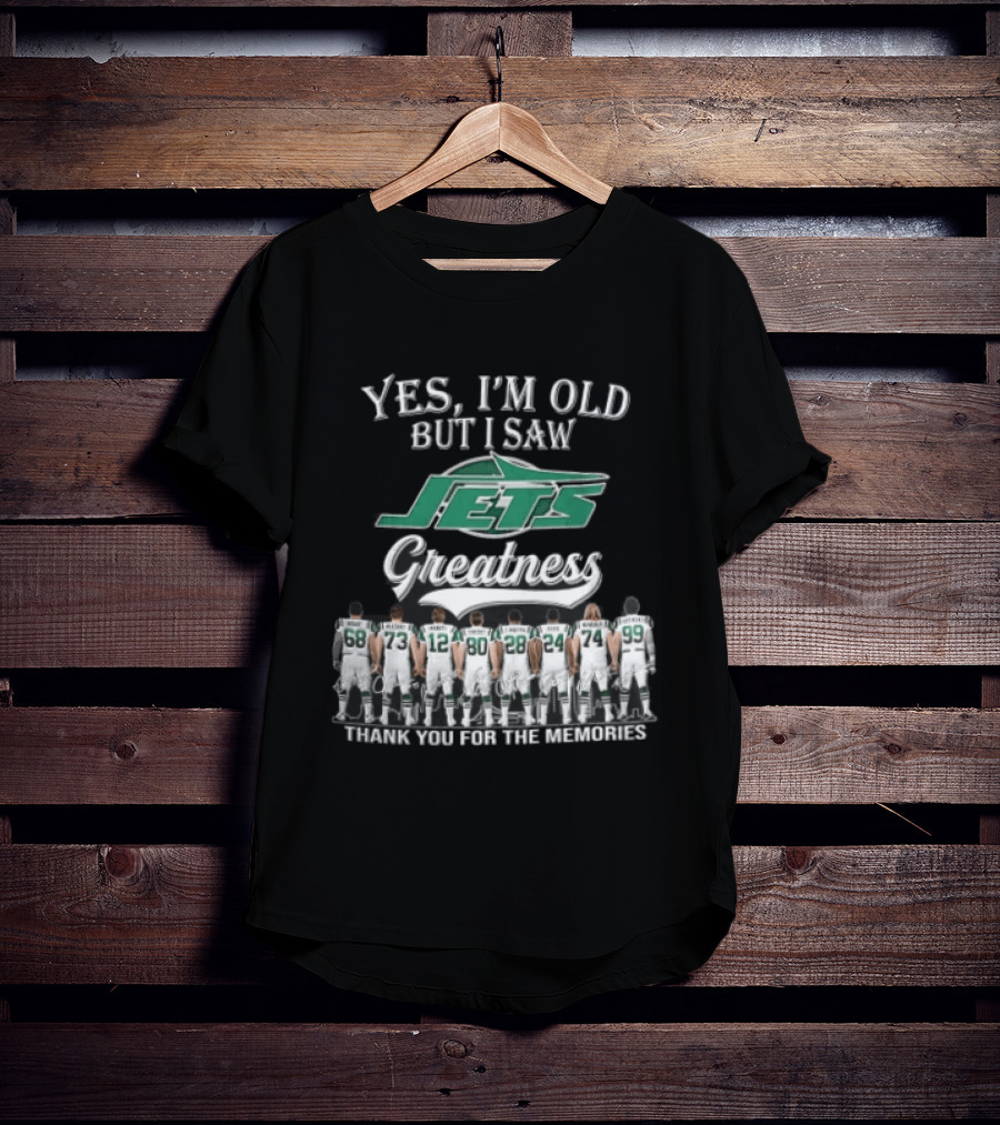 New York Jets Yes I'm Old But I Saw Greatness Thank You For The Memories Mawae Klecko Players Back View T-Shirt