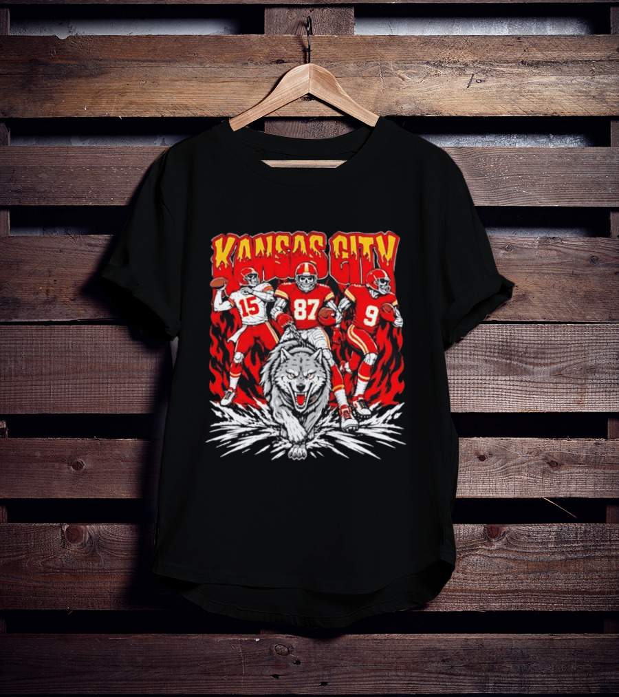 Kansas City Chiefs 15 87 9 Players With Wolf T-Shirt