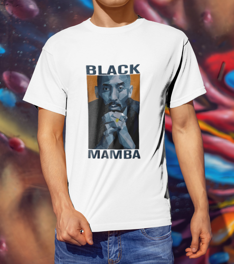Black Mamba Low Poly Geometric Hands Clasped Orange T-Shirt