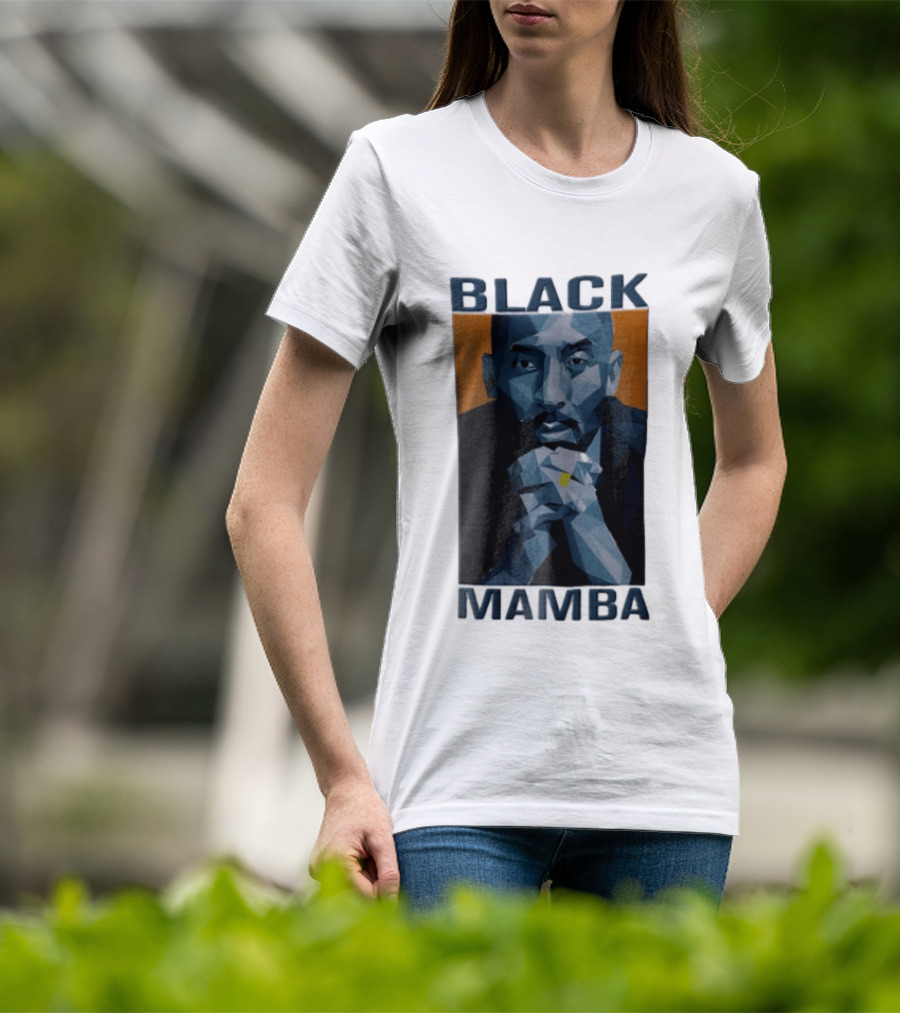 Black Mamba Low Poly Geometric Hands Clasped Orange T-Shirt