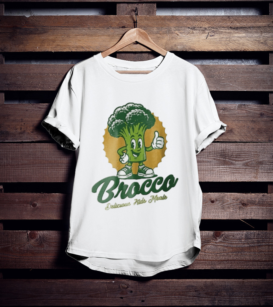 Brocco Delicious Kids Meals Cartoon Broccoli Thumbs Up T-Shirt