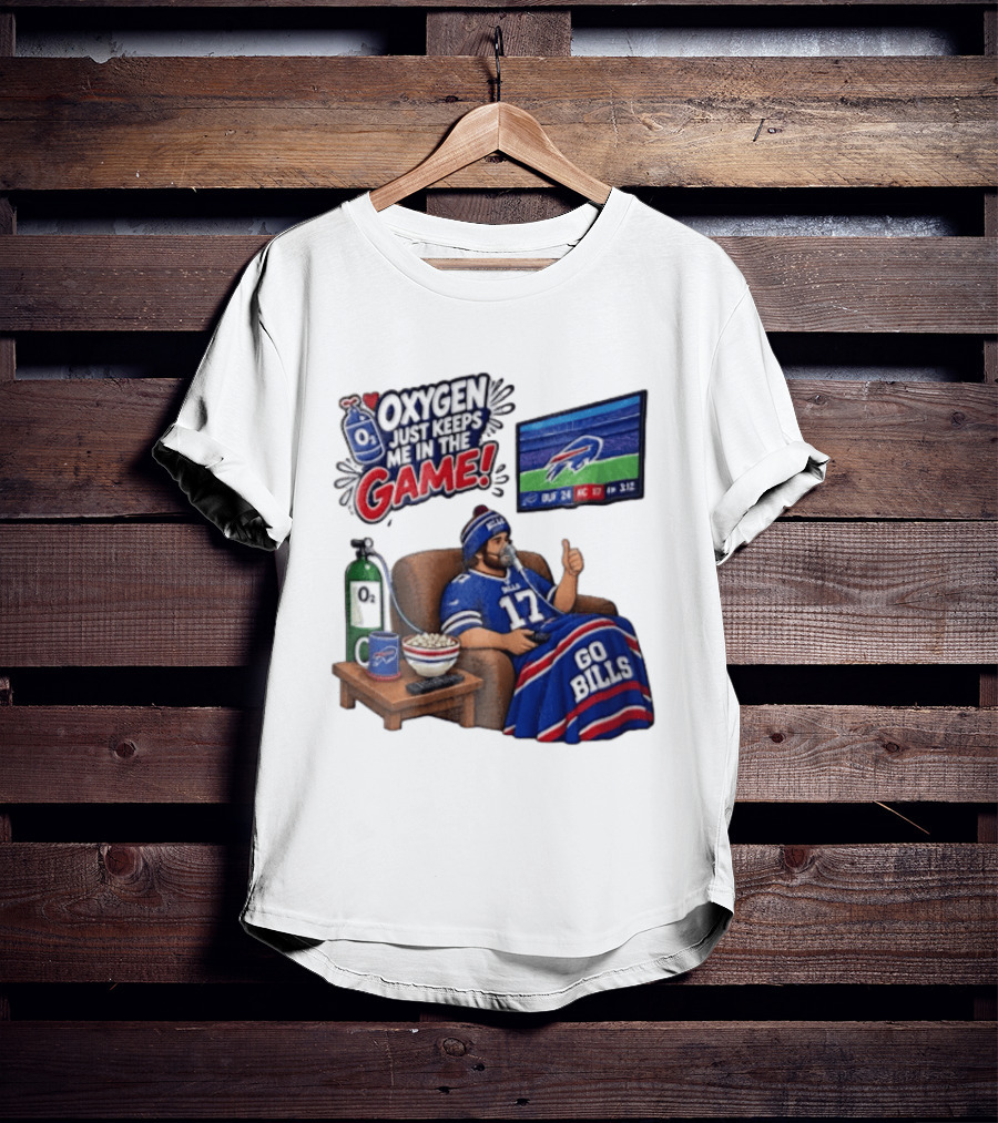 Buffalo Bills Oxygen Just Keeps Me In The Game Go Bills Cartoon Man Ing TV T-Shirt