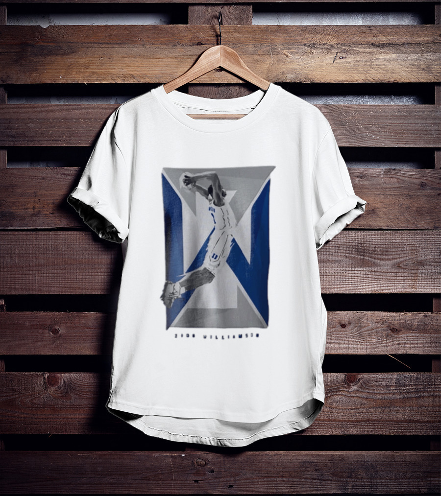 Duke Blue Devils NCAA Zion Williamson Basketball Player Dunking Geometric Number 1 T-Shirt