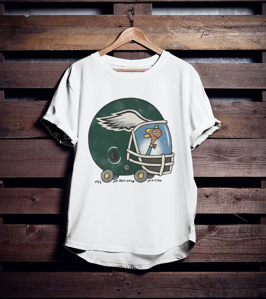 Philadelphia Eagles Worm Inside Football Helmet Sports Humor T-Shirt