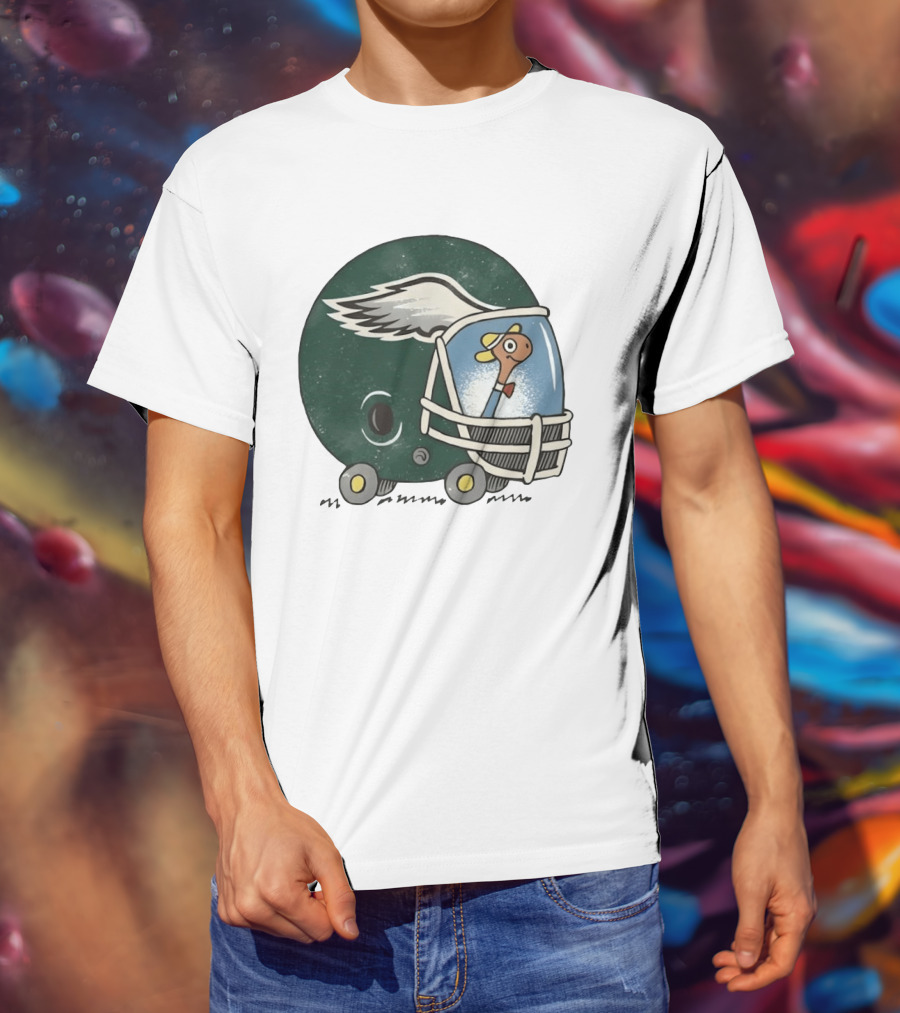 Philadelphia Eagles Worm Inside Football Helmet Sports Humor T-Shirt