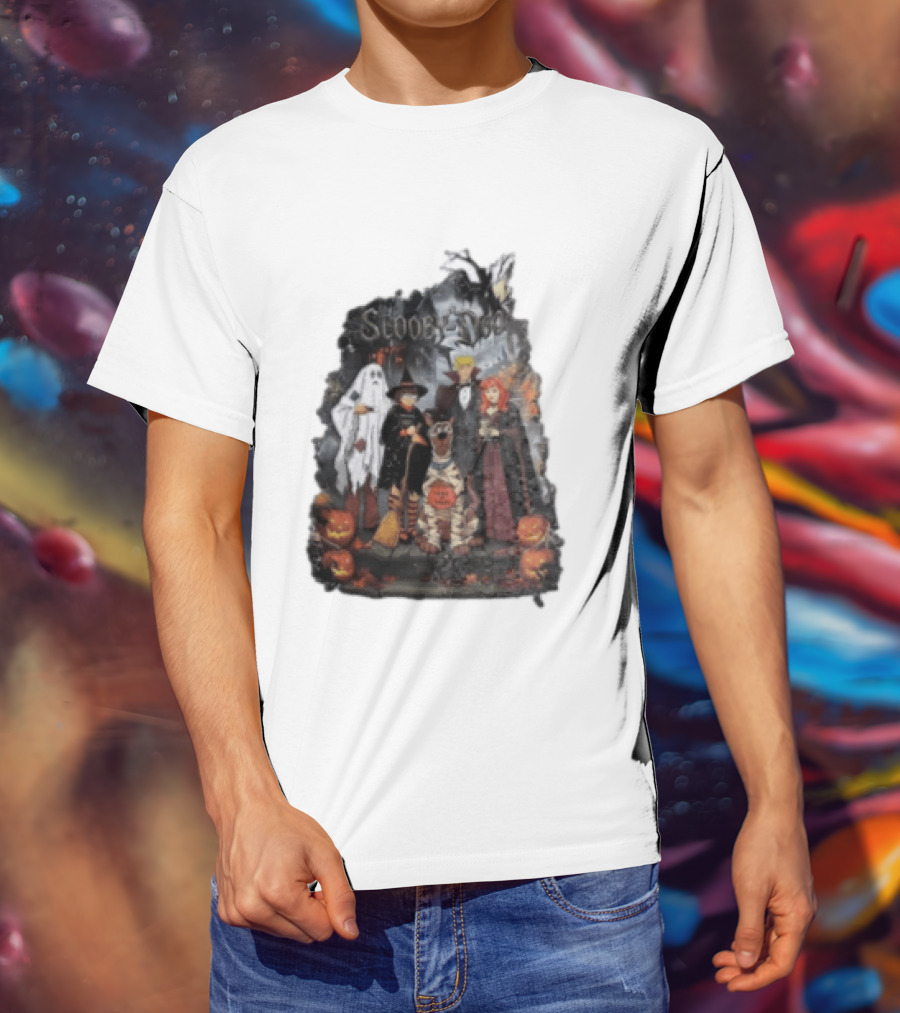Scooby Doo Halloween Costume Party With Witch Ghost Vampire Pumpkin T-Shirt