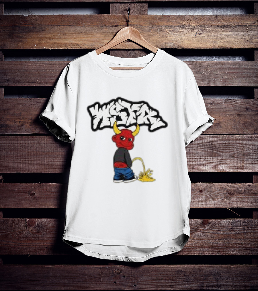 Wstr Store Wstr Devil Graffiti Red Devil Cartoon T-Shirt