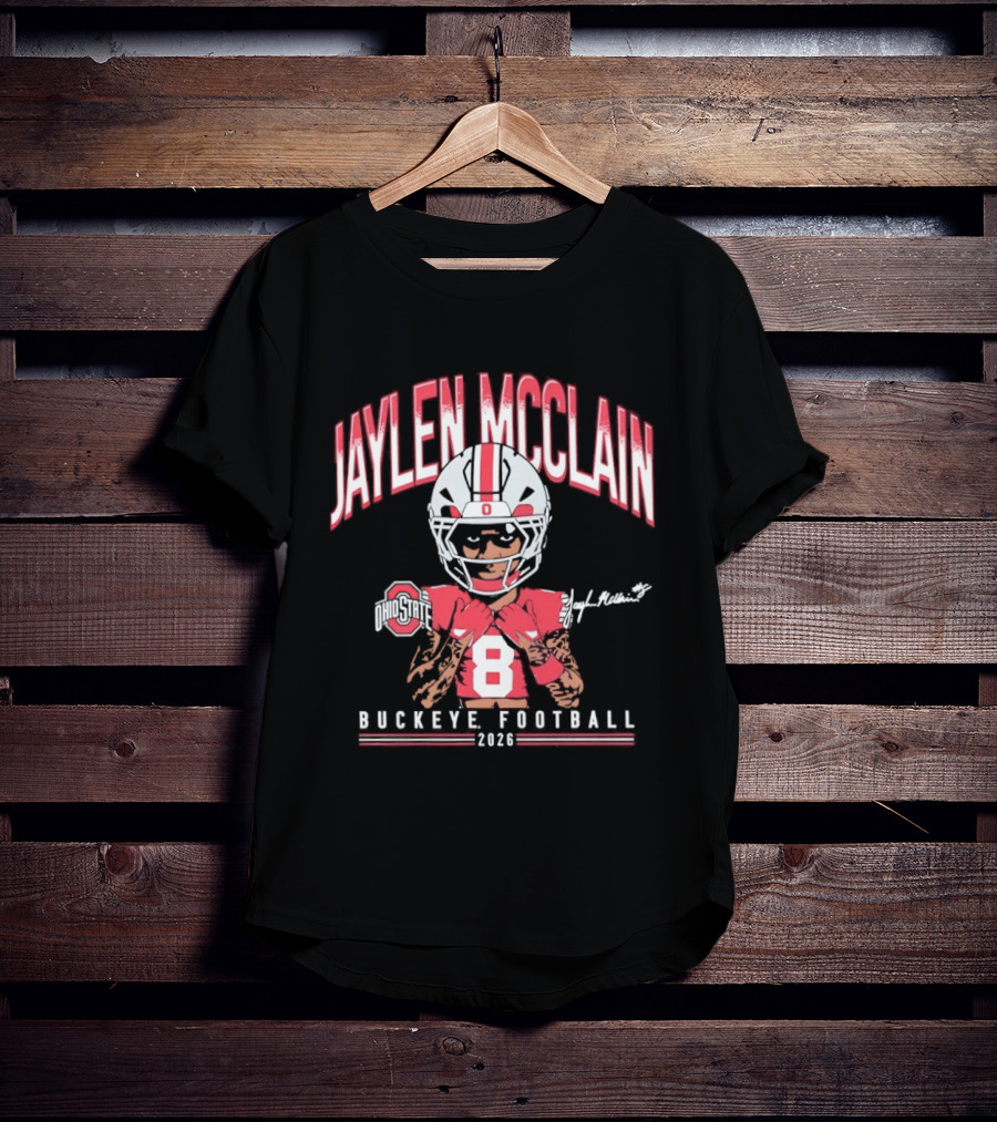 Jaylen McClain No 8 Buckeye Football 2026 Ohio State Exclusive T-Shirt