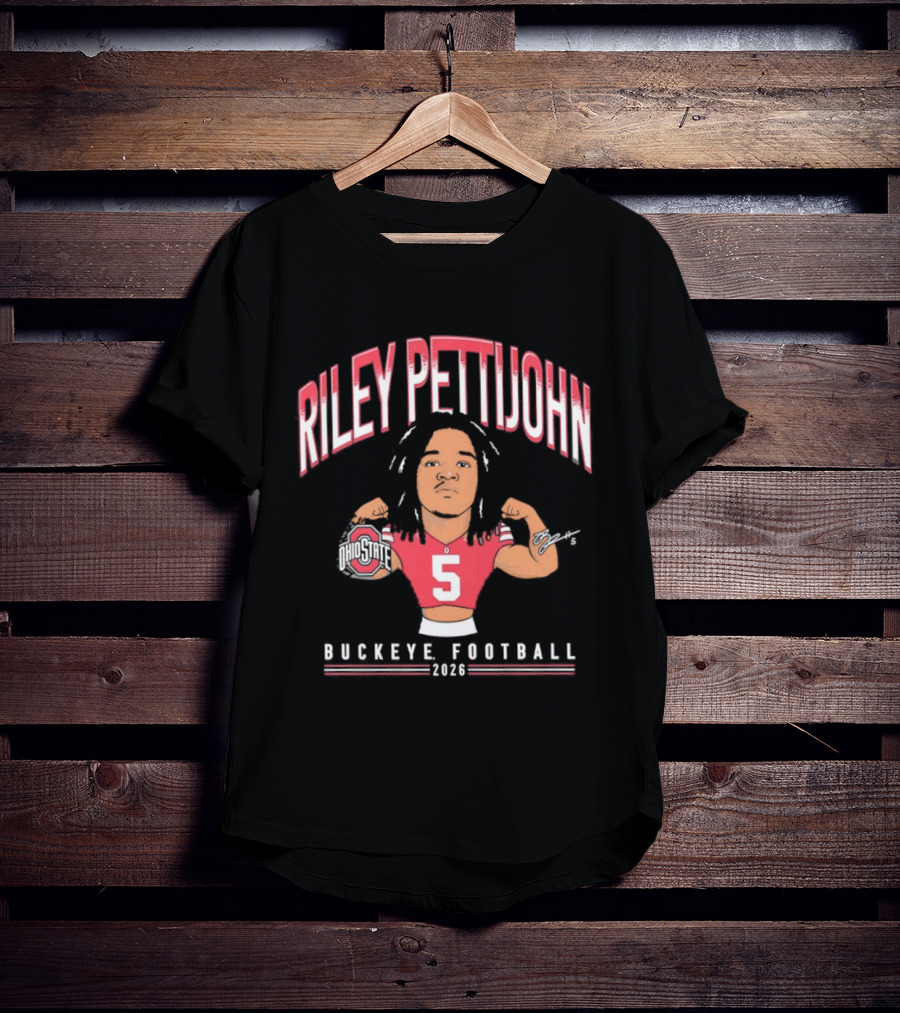 Riley Pettijohn No 5 2026 Buckeye Football Ohio State Caricature T-Shirt