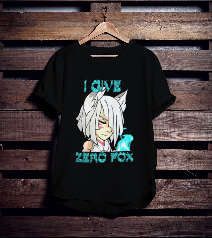 I Give Zero Fox White Hair Kitsune Blue Flame T-Shirt