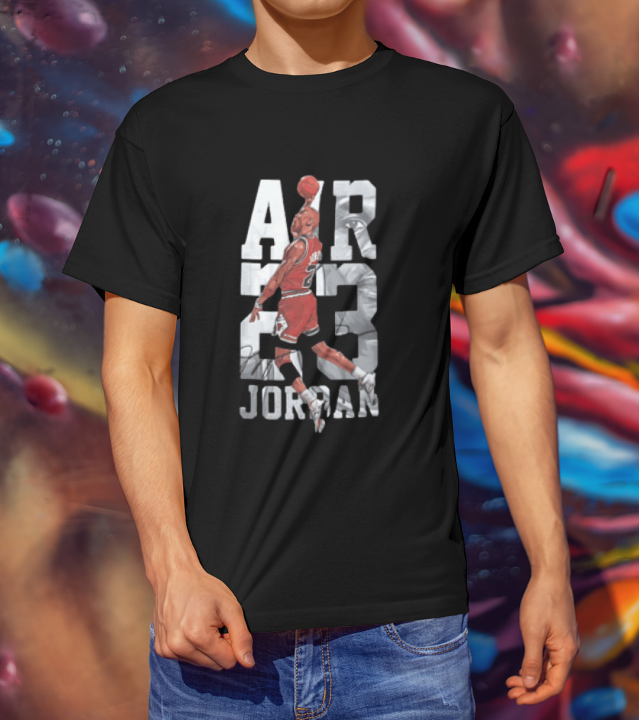 Chicago Bulls Air 23 Michael Jordan Dunking Basketball T-Shirt