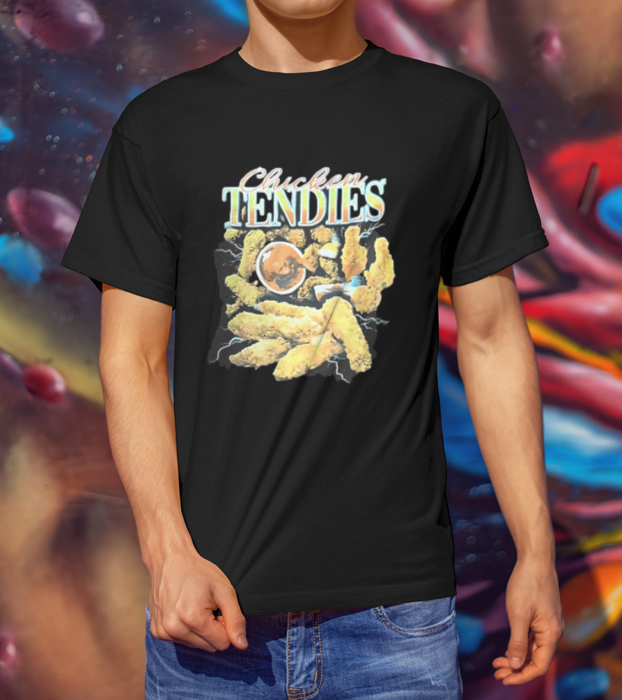 Chicken Tendies Fried Tenders Dipping Sauce Lightning Bolts T-Shirt