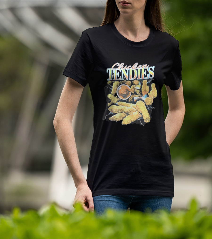 Chicken Tendies Fried Tenders Dipping Sauce Lightning Bolts T-Shirt