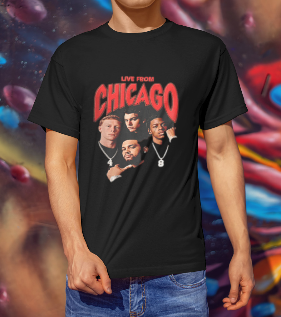 Live From Chicago Bootleg Featuring Four Athletes With Diamond Chains T-Shirt