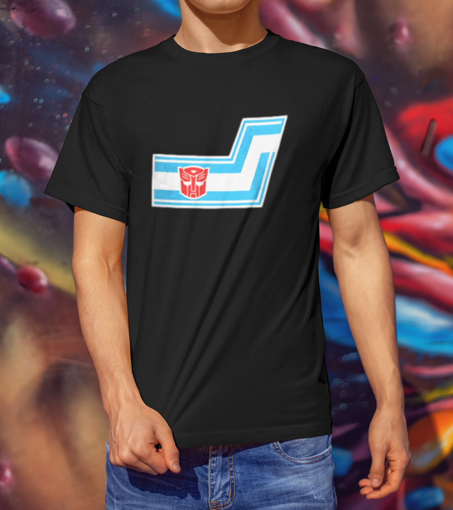 Transformers Autobots Red Insignia Blue White Racing Stripes Chevron Stickers T-Shirt