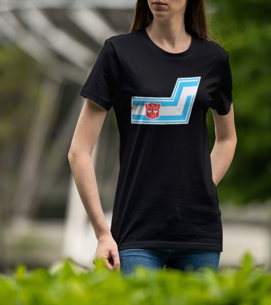 Transformers Autobots Red Insignia Blue White Racing Stripes Chevron Stickers T-Shirt