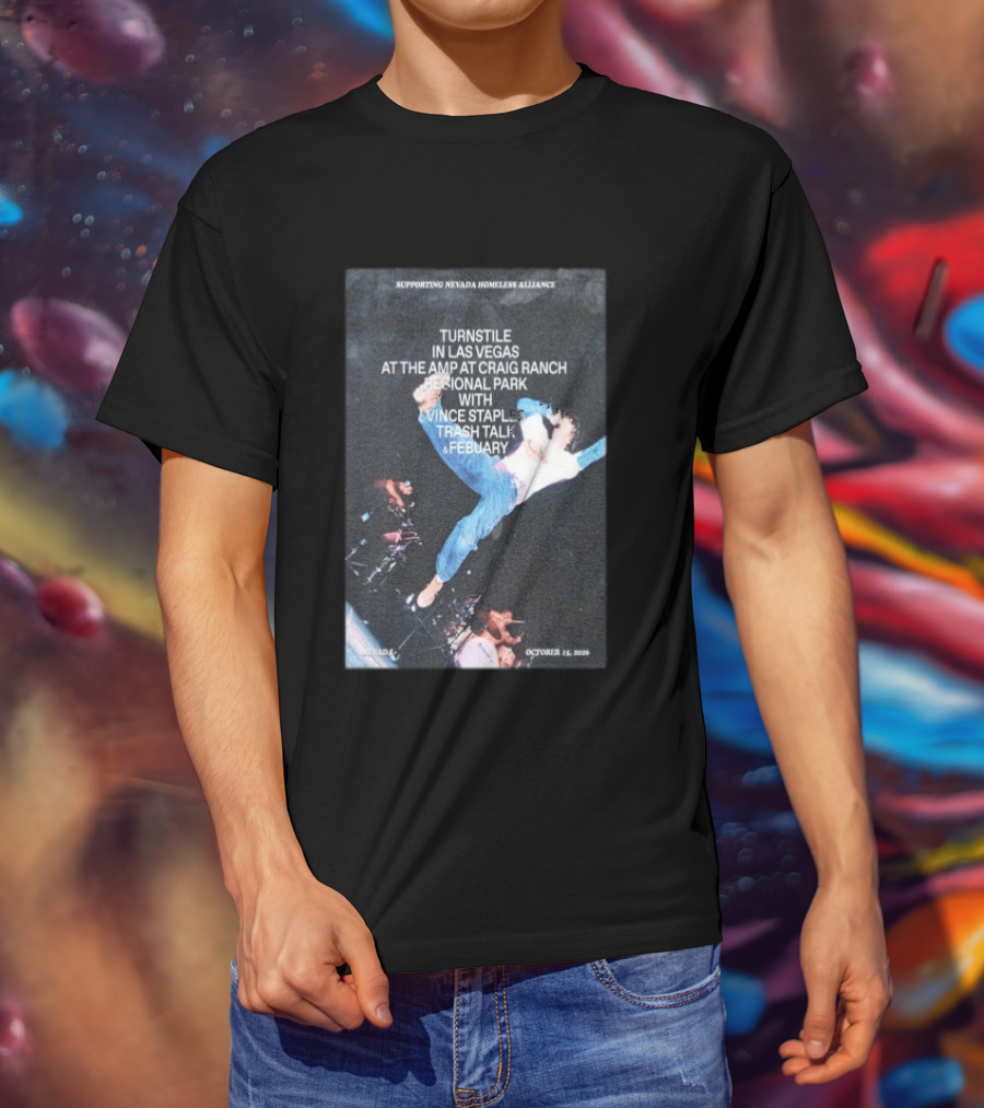 Turnstile Las Vegas October 15 2026 Craig Ranch Regional Park Vince Staples Trash Talk Febuary Concert Event T-Shirt