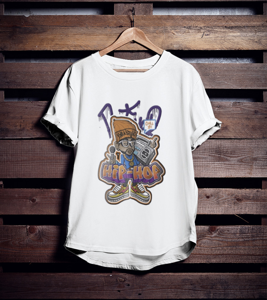TKO Killa Style Chill Yo Hip Hop Cartoon Boombox Microphone T-Shirt