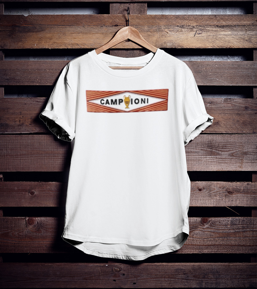 Campioni 1984 European Cup Trophy Banner Roma Martini Diamond T-Shirt