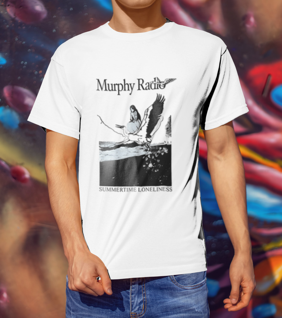 Murphy Radio Summertime Loneliness Woman On Flying Crane At Shore Line T-Shirt