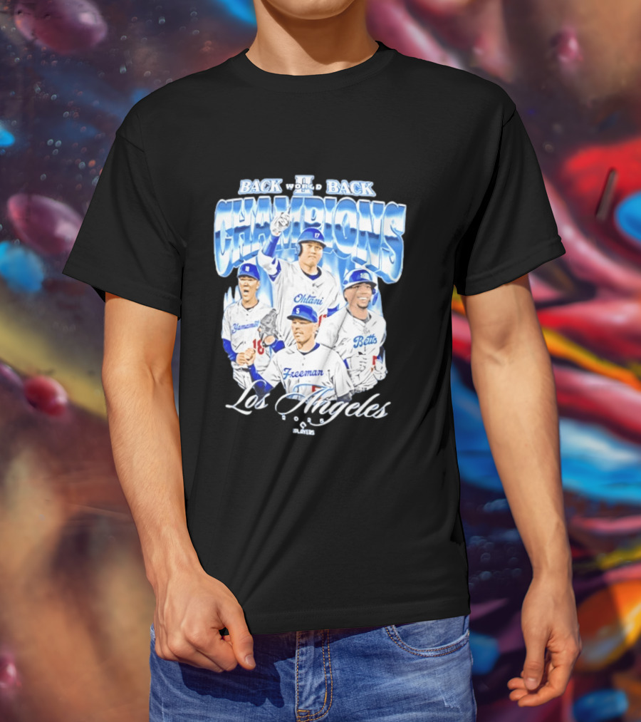 Los Angeles Back To Back Champions Ohtani Freeman Betts 2025 T-Shirt