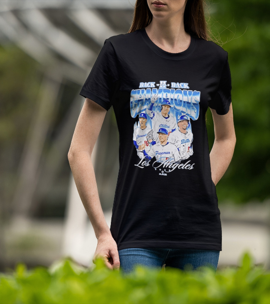 Los Angeles Back To Back Champions Ohtani Freeman Betts 2025 T-Shirt