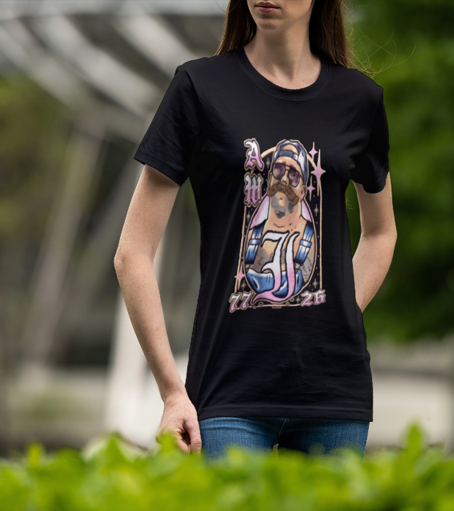 AW 77 26 Mustache Sunglasses Overalls Tattoo T-Shirt