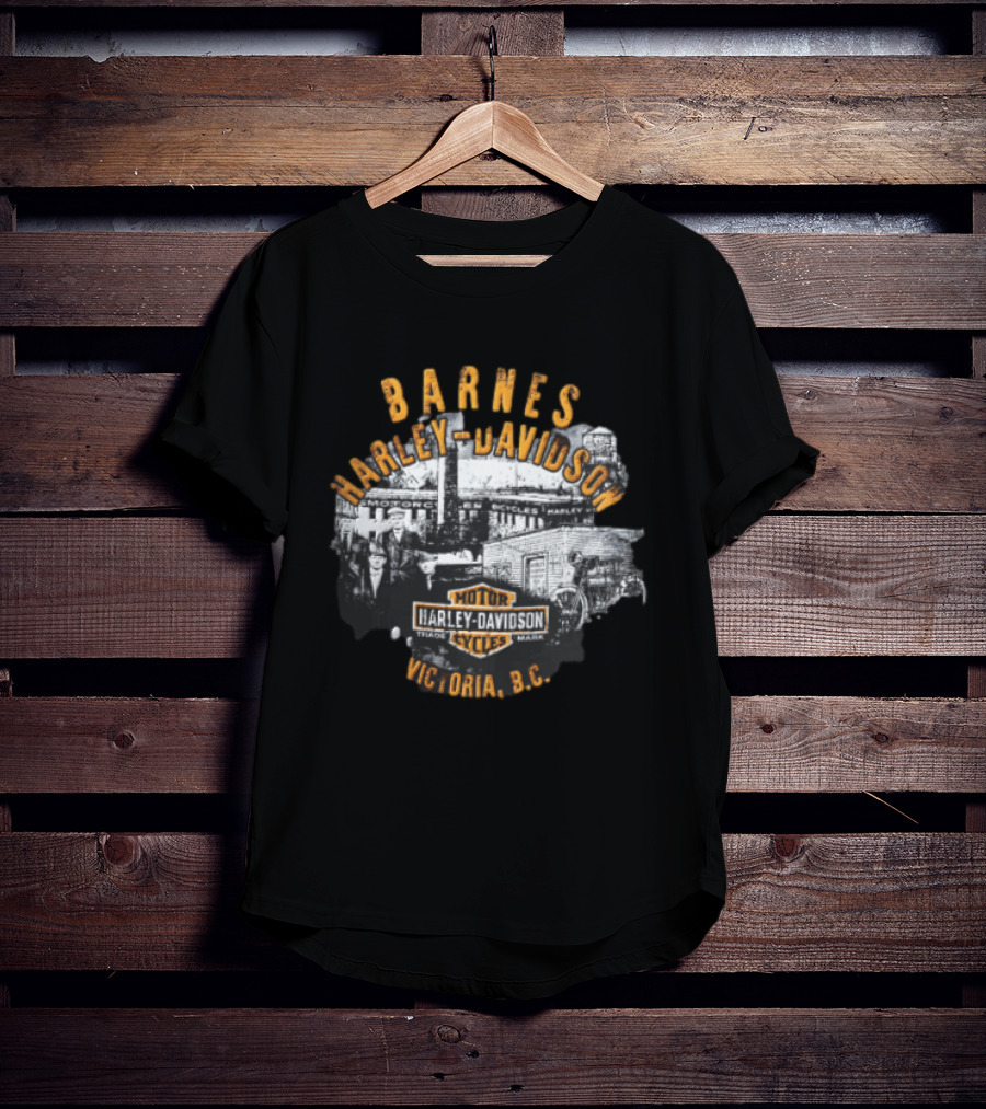 Barnes Harley Davidson Motor Cycles Victoria BC Distressed T-Shirt