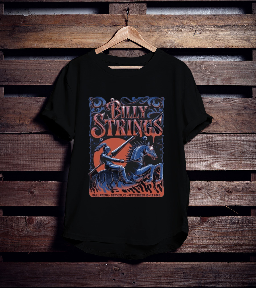 Billy Strings Ball Arena Denver CO September 18 19 2026 Lewy Jones Knight On Horseback T-Shirt