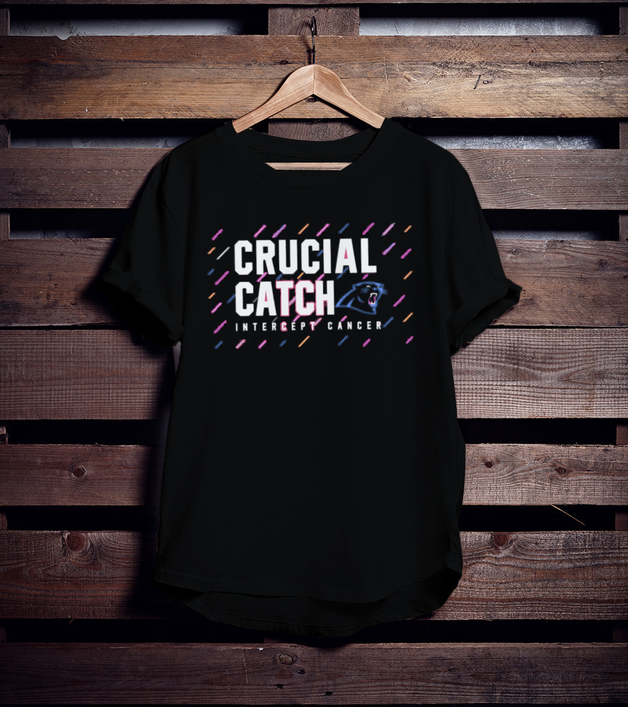 Carolina Panthers 2026 Crucial Catch Intercept Cancer Awareness T-Shirt