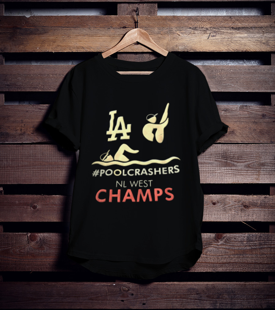 LA Dodgers NL West Champs Poolcrashers Swimmer Diver Water Wave T-Shirt