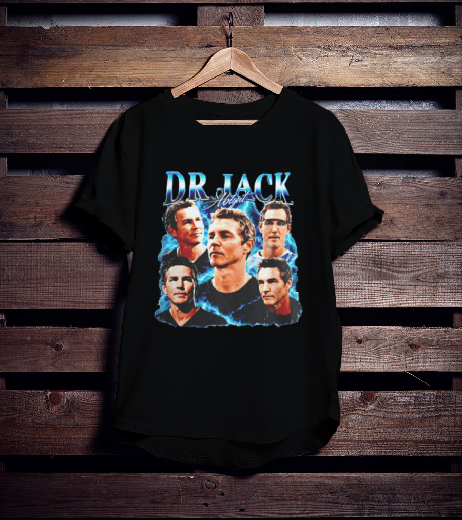 Dr Jack Abigail Bootleg Lightning Doctor Portraits Black T-Shirt