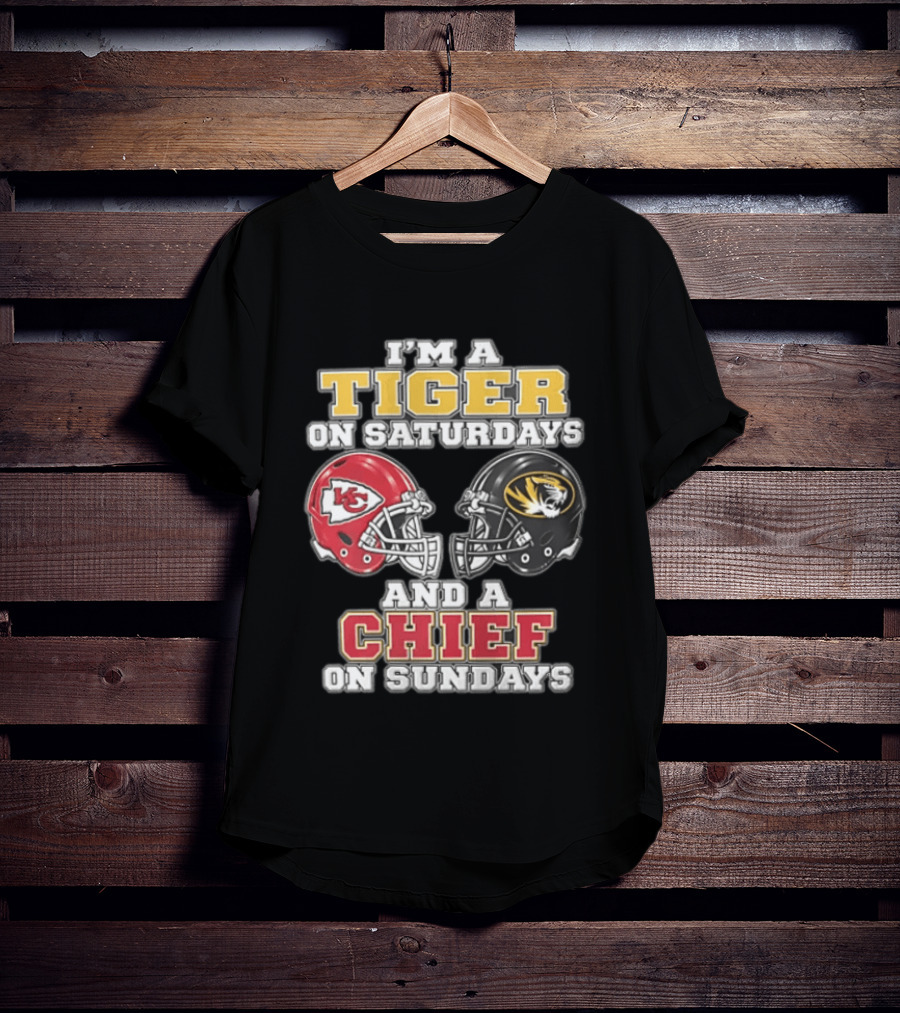 I'm A Tiger On Saturdays On And A Chief On Sundays Kansas City Missouri T-Shirt