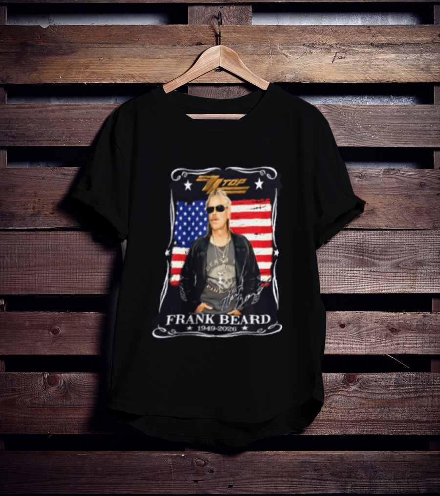 ZZ Top Frank Beard 1949 2026 American Flag Memorial T-Shirt