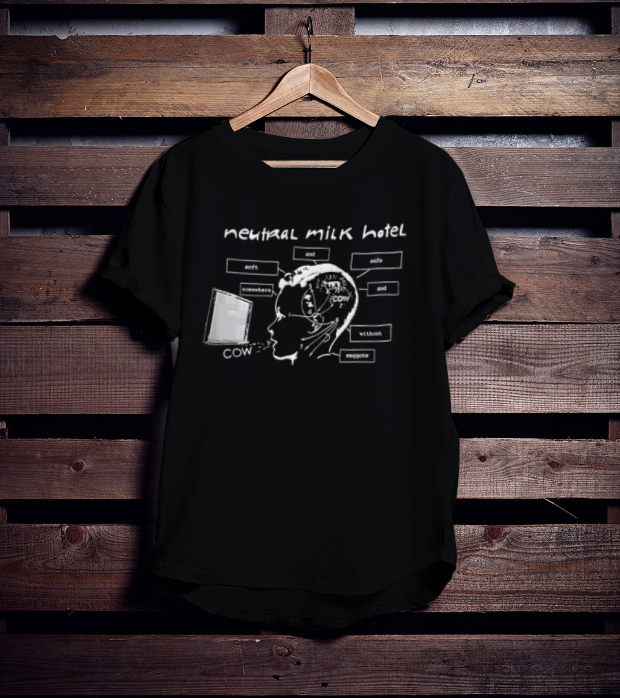 Neutral Milk Hotel Cow Head Diagram Line Soft And Safe Confirmed Concepts Maggots T-Shirt